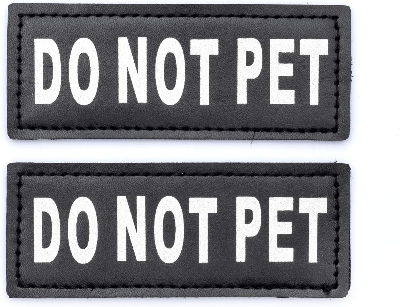 2 Do Not Pet Dog Patch - Reflective Hook-Back Dog Patches for Clear Visibility, Durable Vest Patches for Identification, Compatible with Hook & Loop Vest Gear - XXS 1"X2"