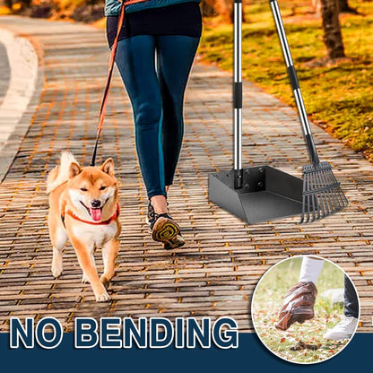 Pet Pooper Scooper for Large Dog, Height Adjustable Poop Scoop Removal Picker with Long Handle Extra Large Tray - Easy to Wash